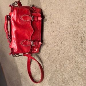Rebecca Minkoff red studded leather crossbody.